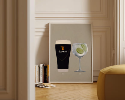Guinness And Gin & Tonic Print