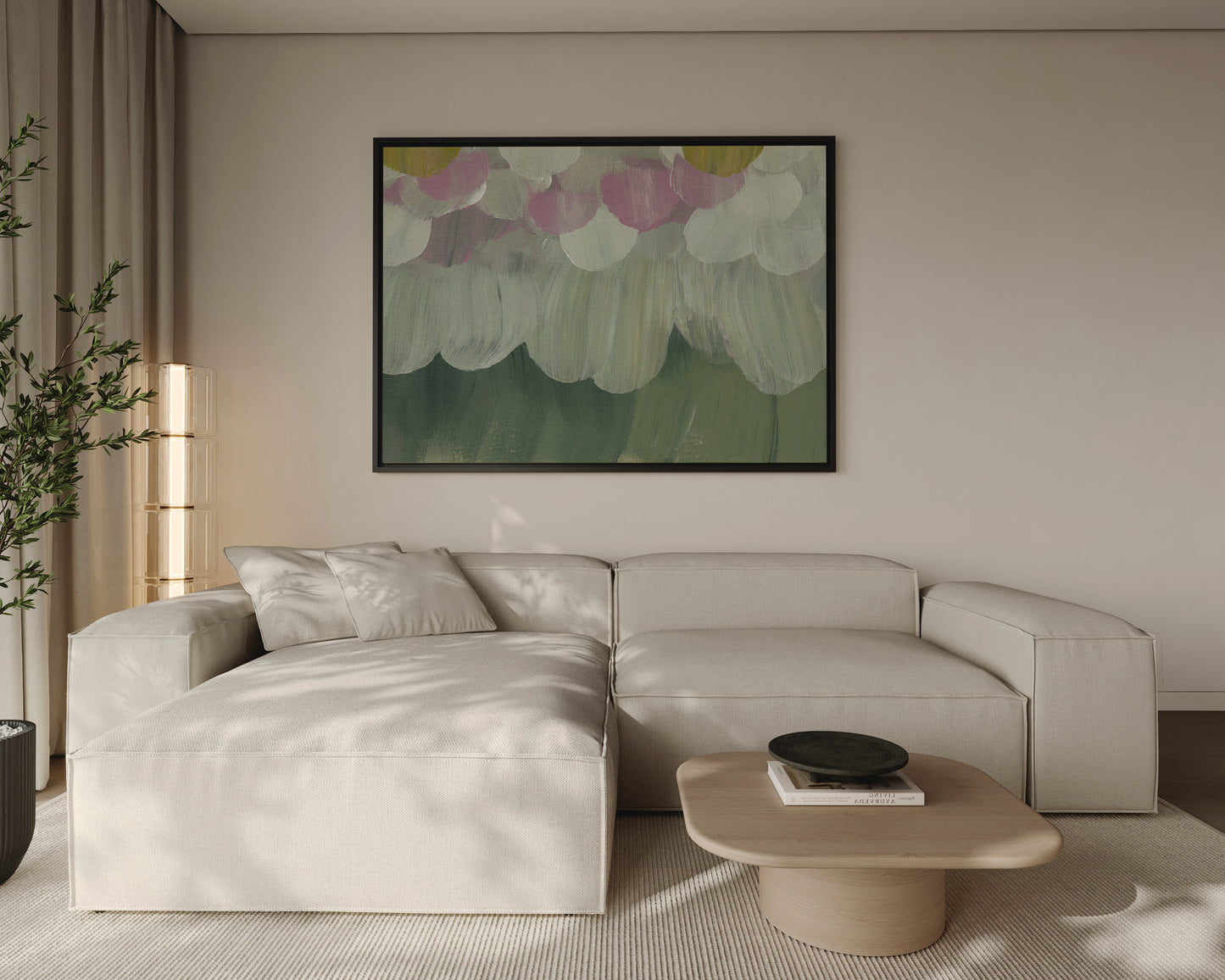 Forest Green & Pink No. 4 Canvas