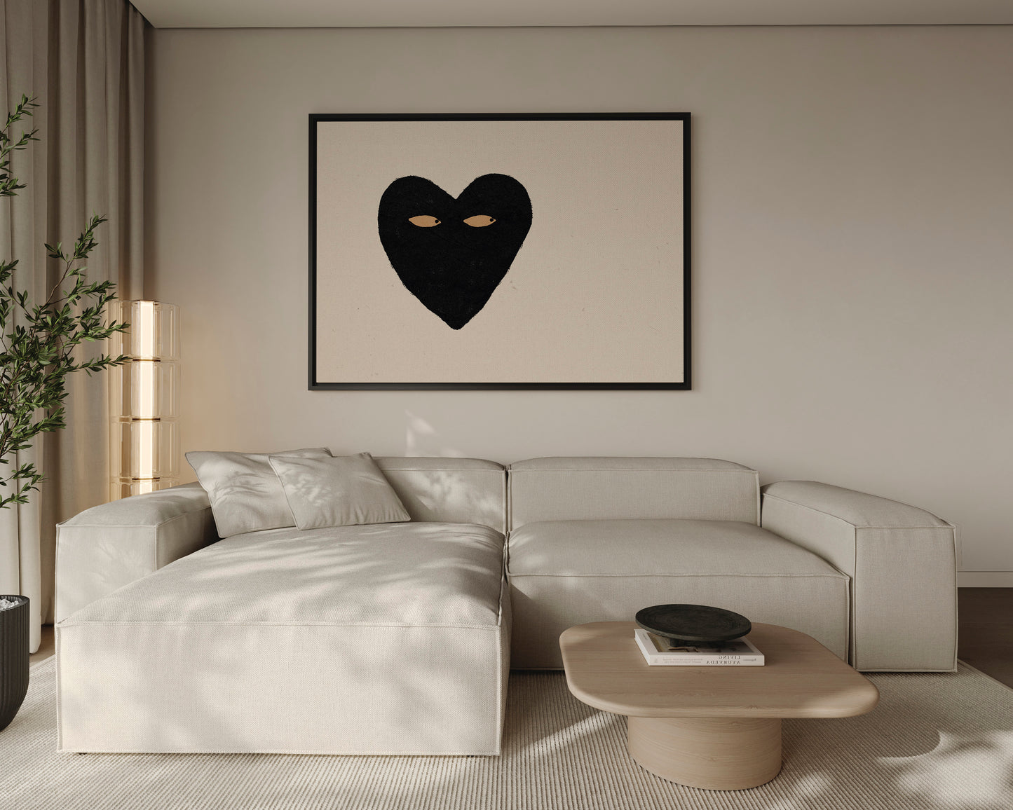 Black Heart Side Eye Canvas
