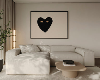 Black Heart Side Eye Canvas