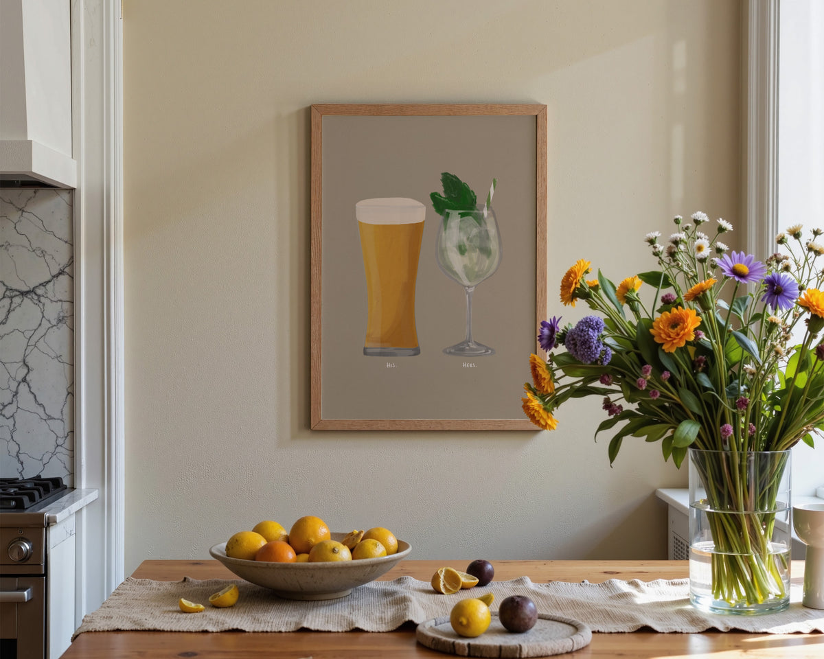 Beer No. 2 & Hugo Spritz Couples Drink Print