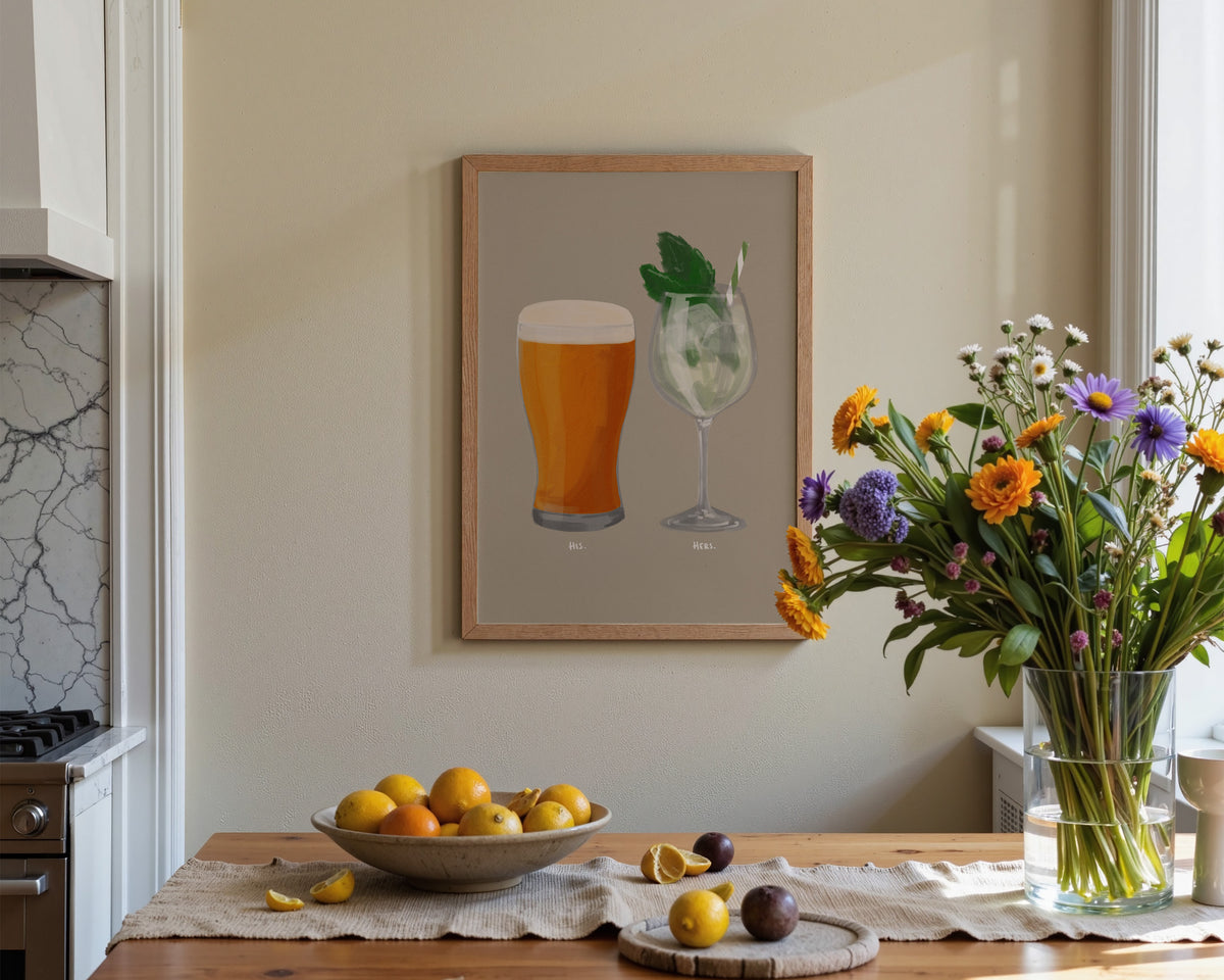 Beer & Hugo Spritz Couples Drink Print
