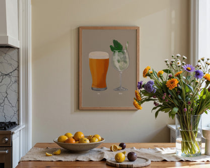 Beer & Hugo Spritz Couples Drink Print