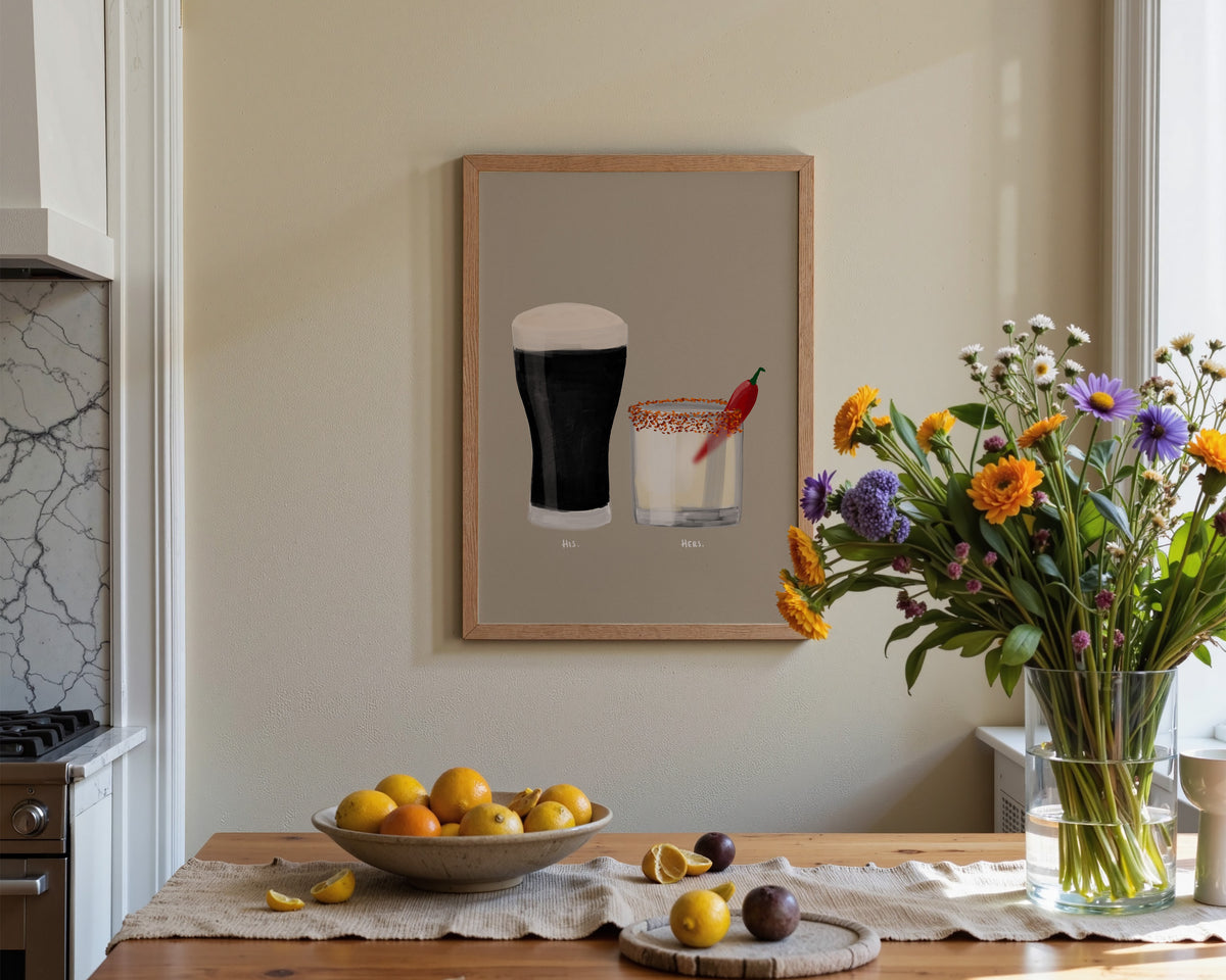 Black Stout & Spicy Margarita Couples Drink Print
