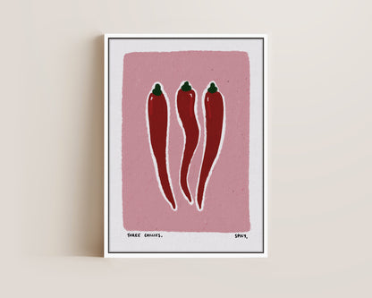 Three Chillis Canvas