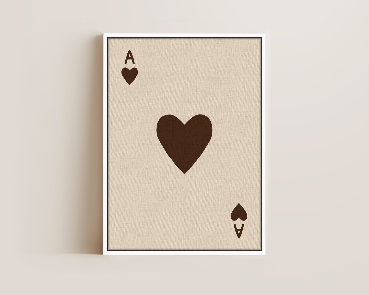 Ace Of Hearts Brown Canvas