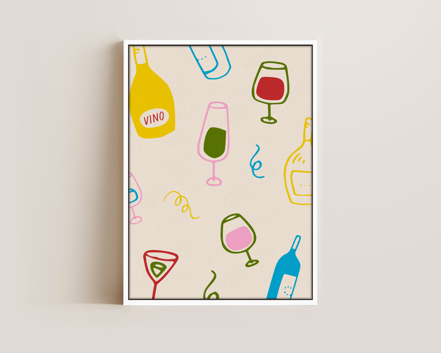 Colourful Wine Glasses Canvas