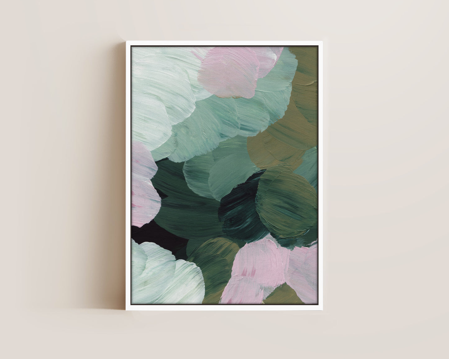 Forest Green & Pink No. 2 Canvas