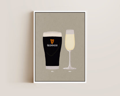Guinness & Prosecco Glass Canvas