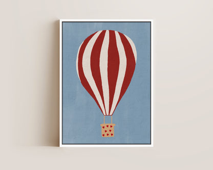 Hot Air Balloon Hearts Canvas