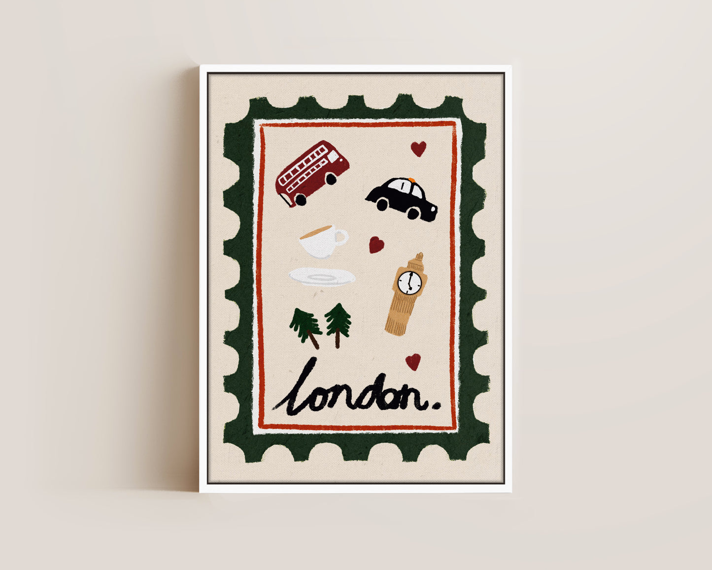 London Postage Stamp Canvas