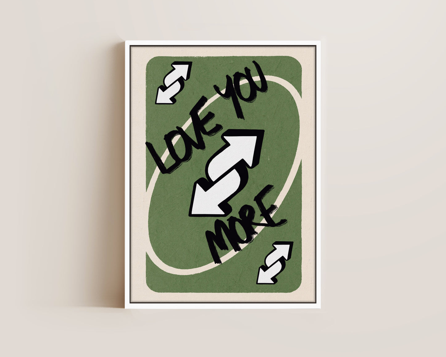 Love You More Green Canvas