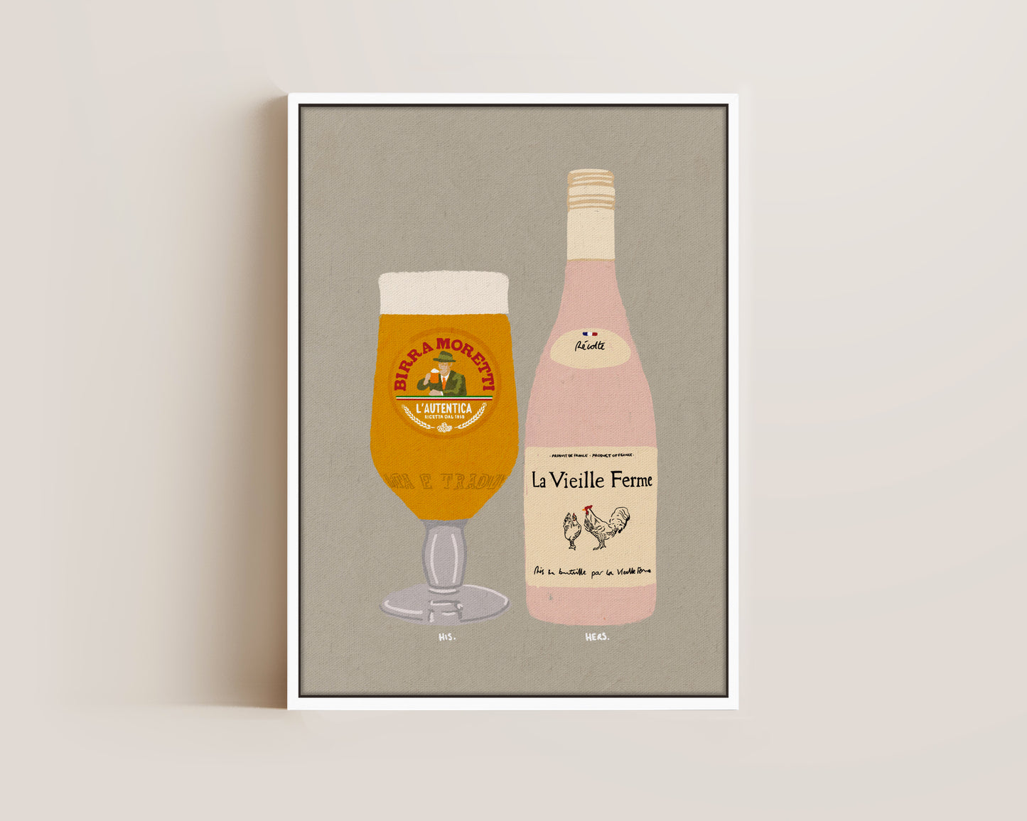 Moretti & Chicken Wine Canvas