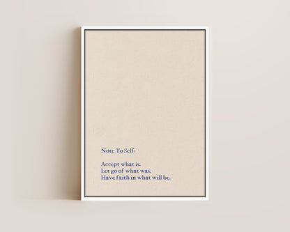 Note To Self Canvas