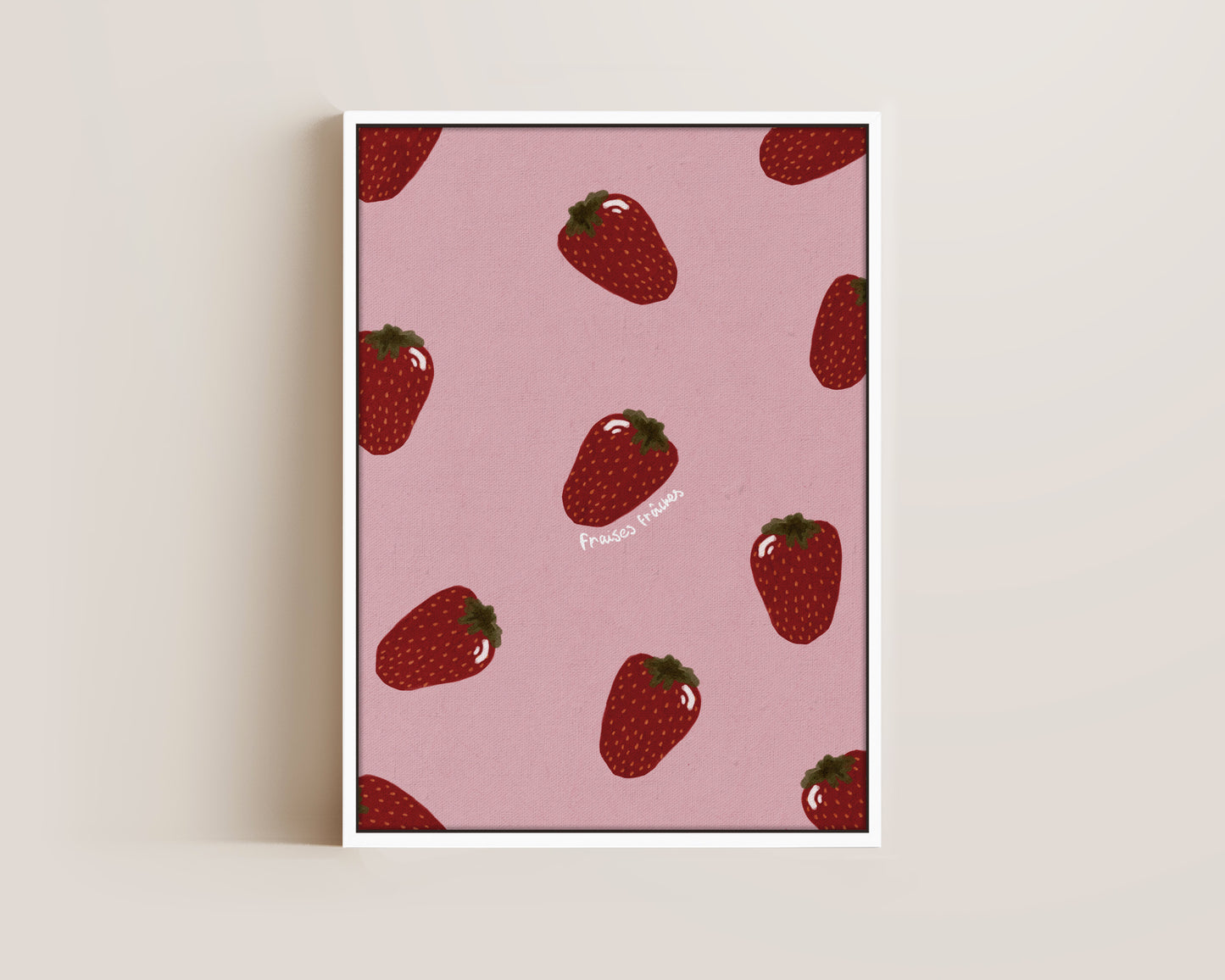 Pink Strawberries Canvas