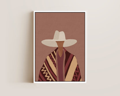 Poncho Cowgirl Canvas