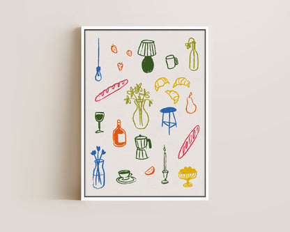 Retro Dinner Table Canvas