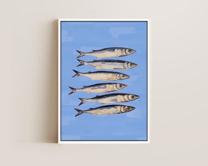 Blue Sardines Canvas