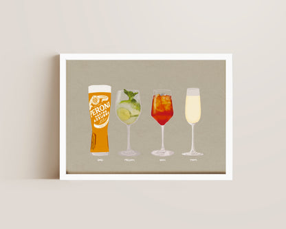Four Drink Print