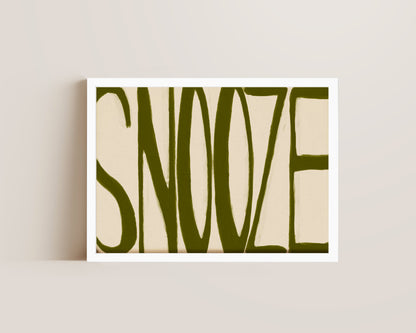 Snooze In Olive Print
