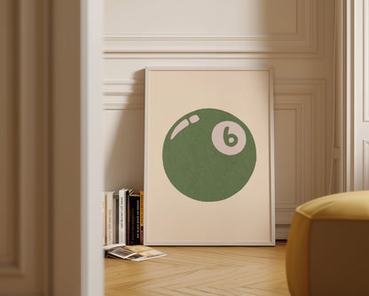 6 Ball Green Print