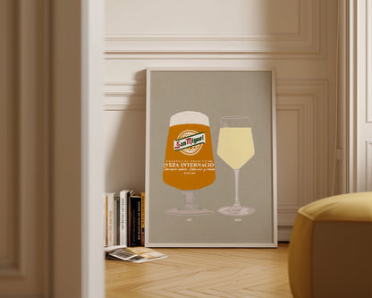 San Miguel & White Wine Print