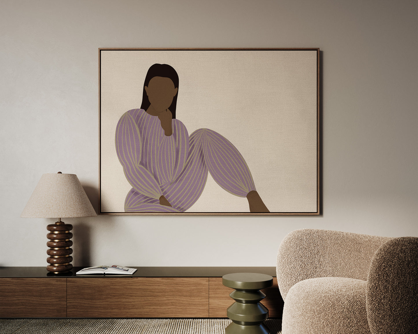 Purple Striped Lady Canvas