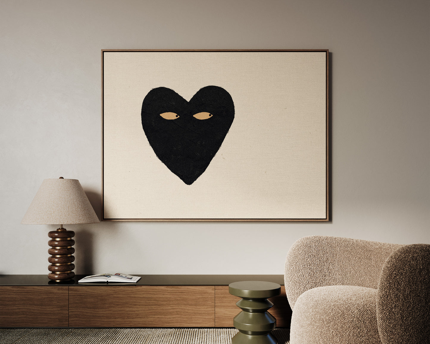 Black Heart Side Eye Canvas