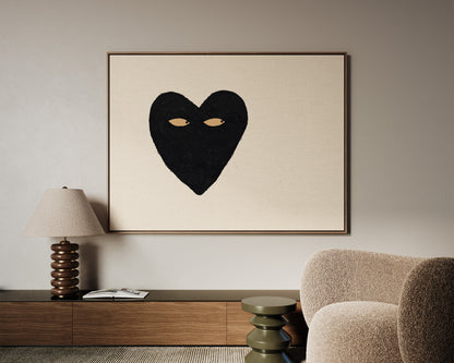 Black Heart Side Eye Canvas