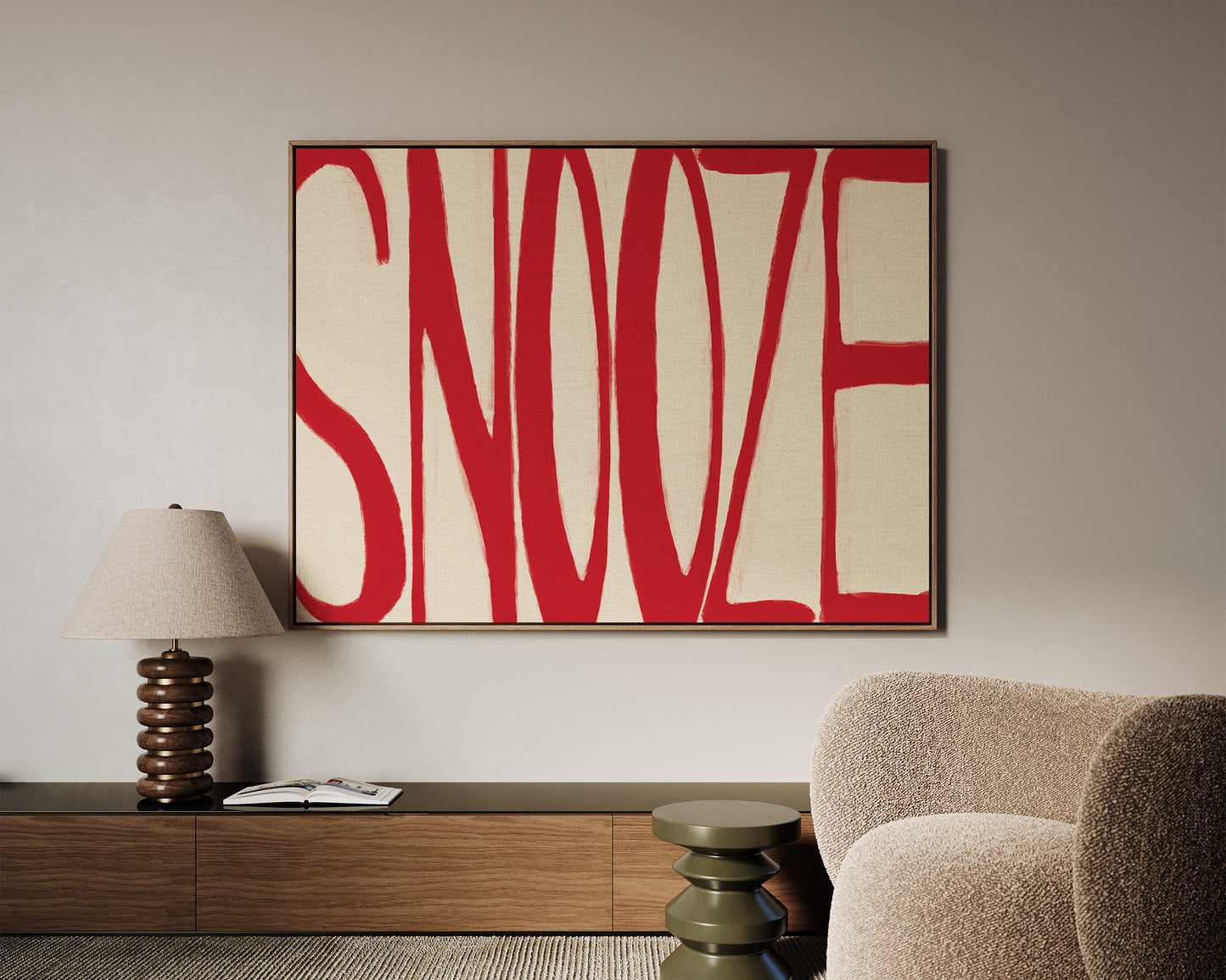 Snooze Red Canvas