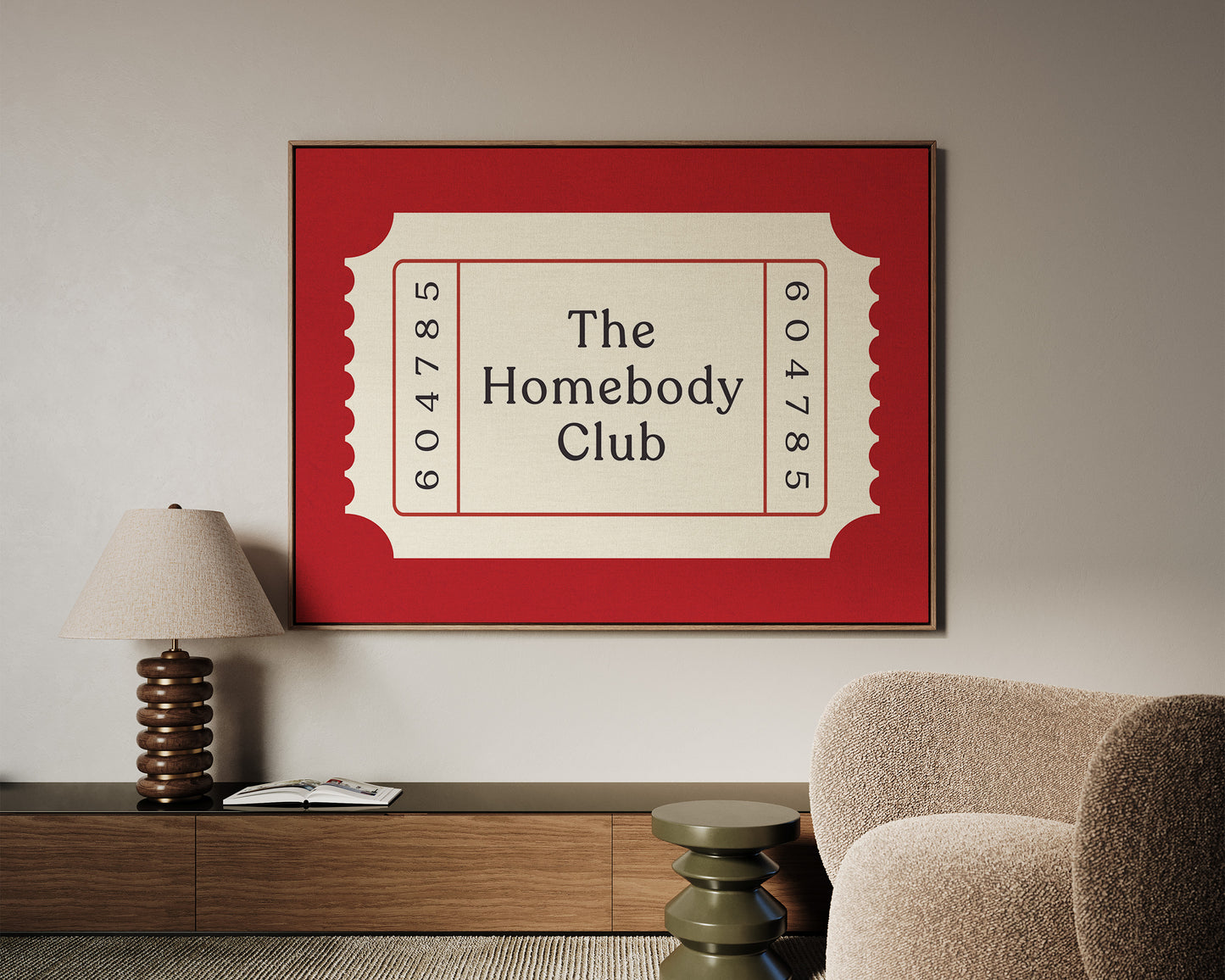 The Homebody Club Ticket Canvas