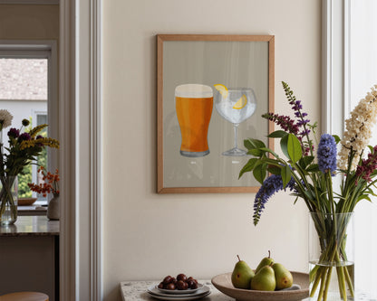 Beer & G&T Couples Drink Print