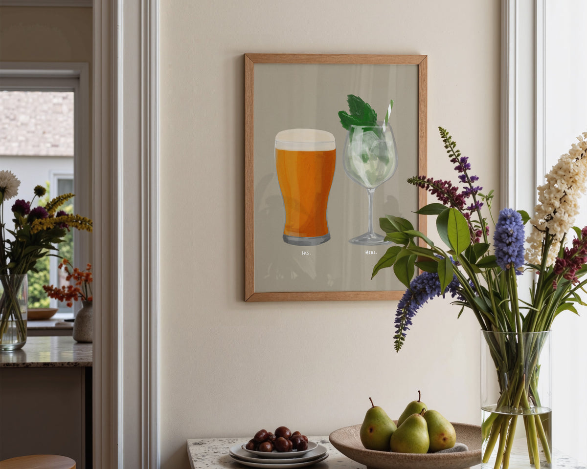Beer & Hugo Spritz Couples Drink Print