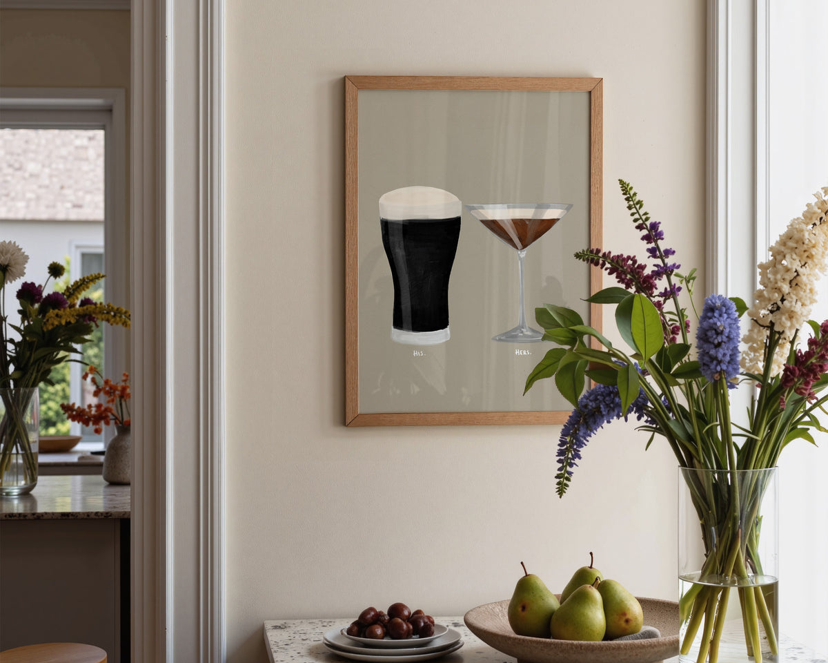 Black Stout & Espresso Martini Couples Drink Print