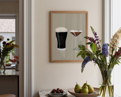 Black Stout & Espresso Martini Couples Drink Print