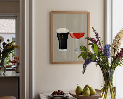 Black Stout & Strawberry Daiquiri Couples Drink Print