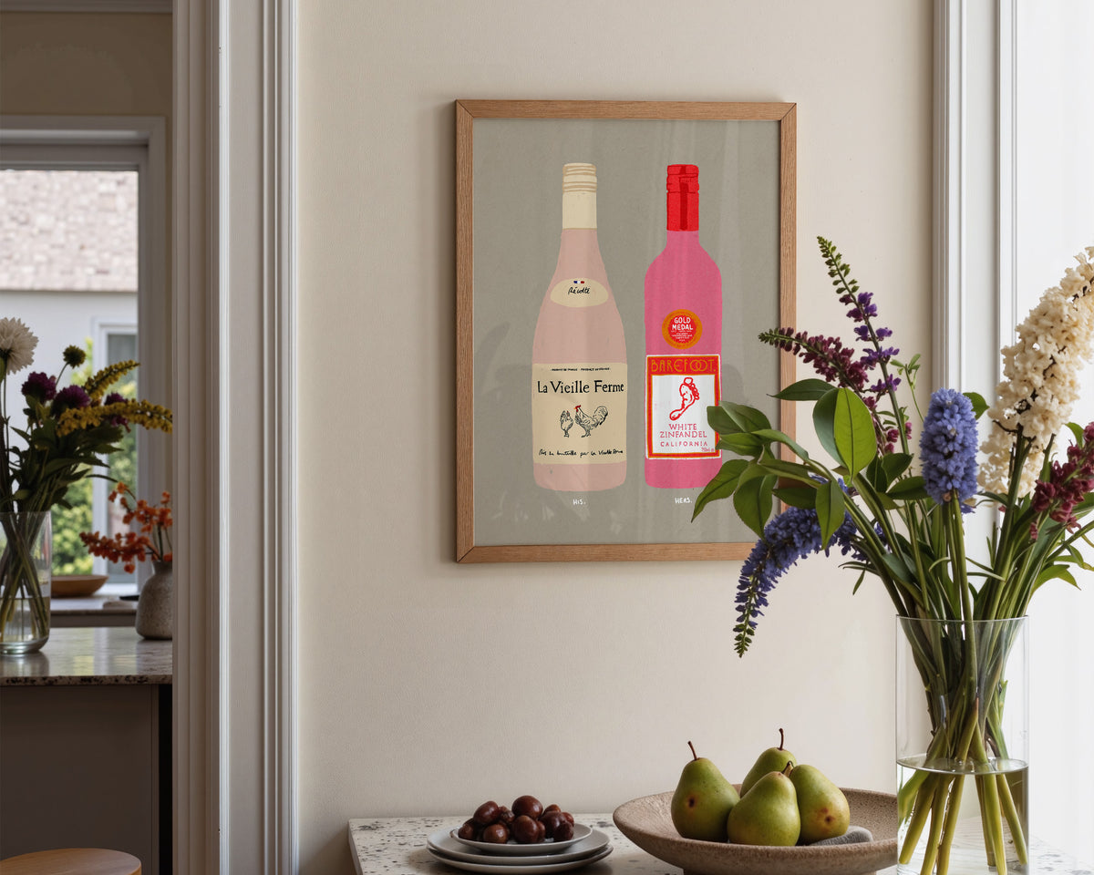 Chicken Wine & White Zinfandel Print