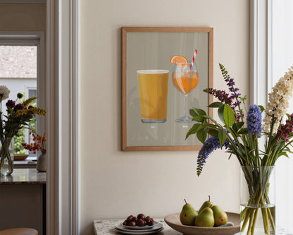 Cider & Aperol Spritz Couples Drink Print