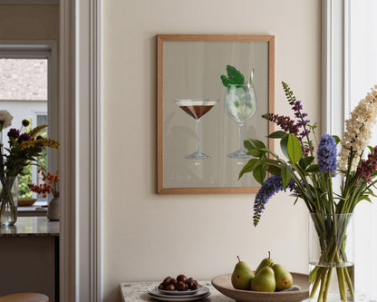 Espresso Martini & Hugo Spritz Couples Drink Print