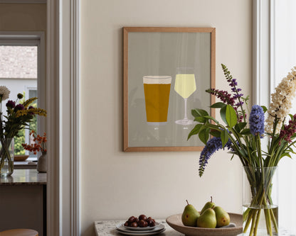 Lager & White Wine Print