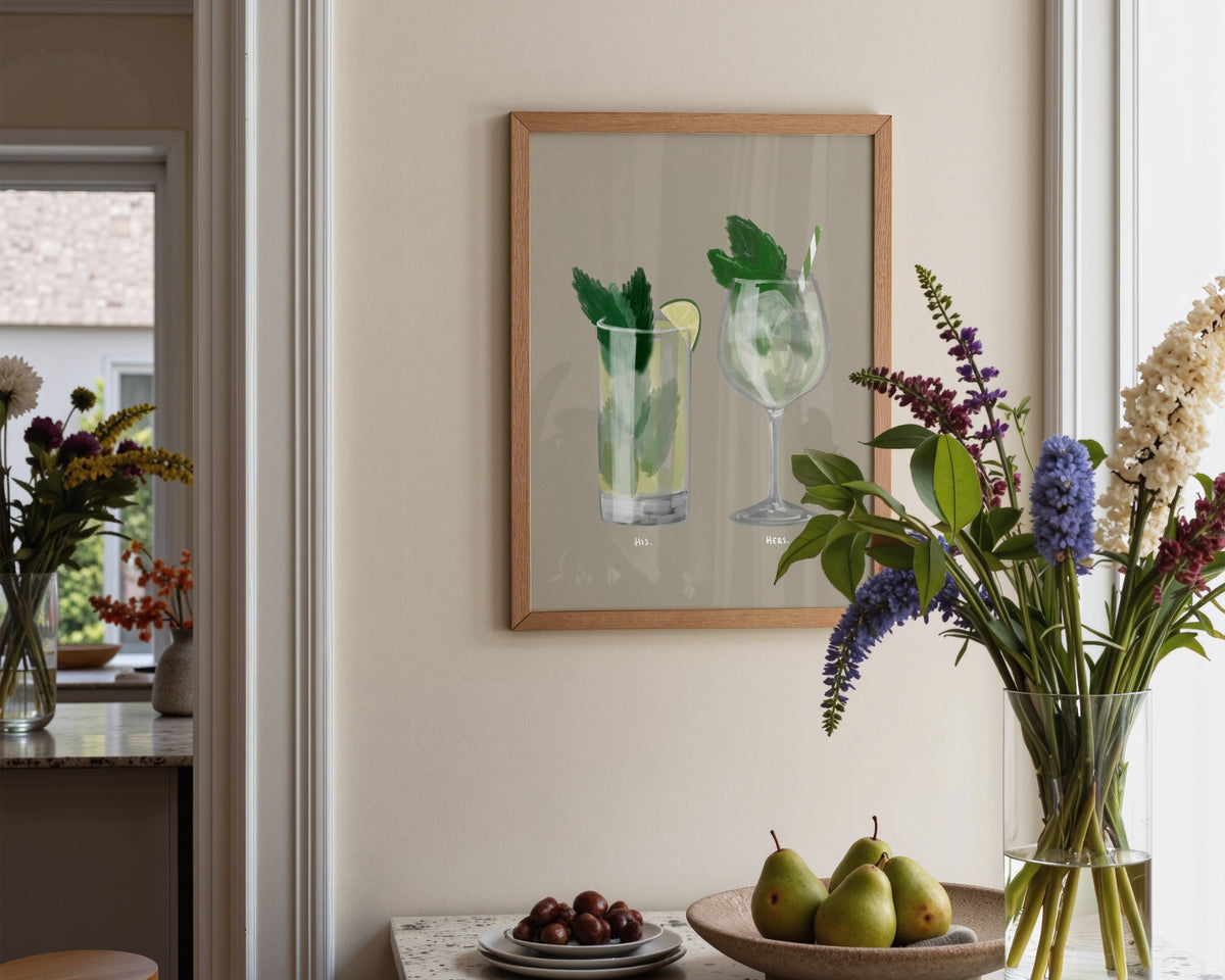 Mojito & Hugo Spritz Couples Drink Print