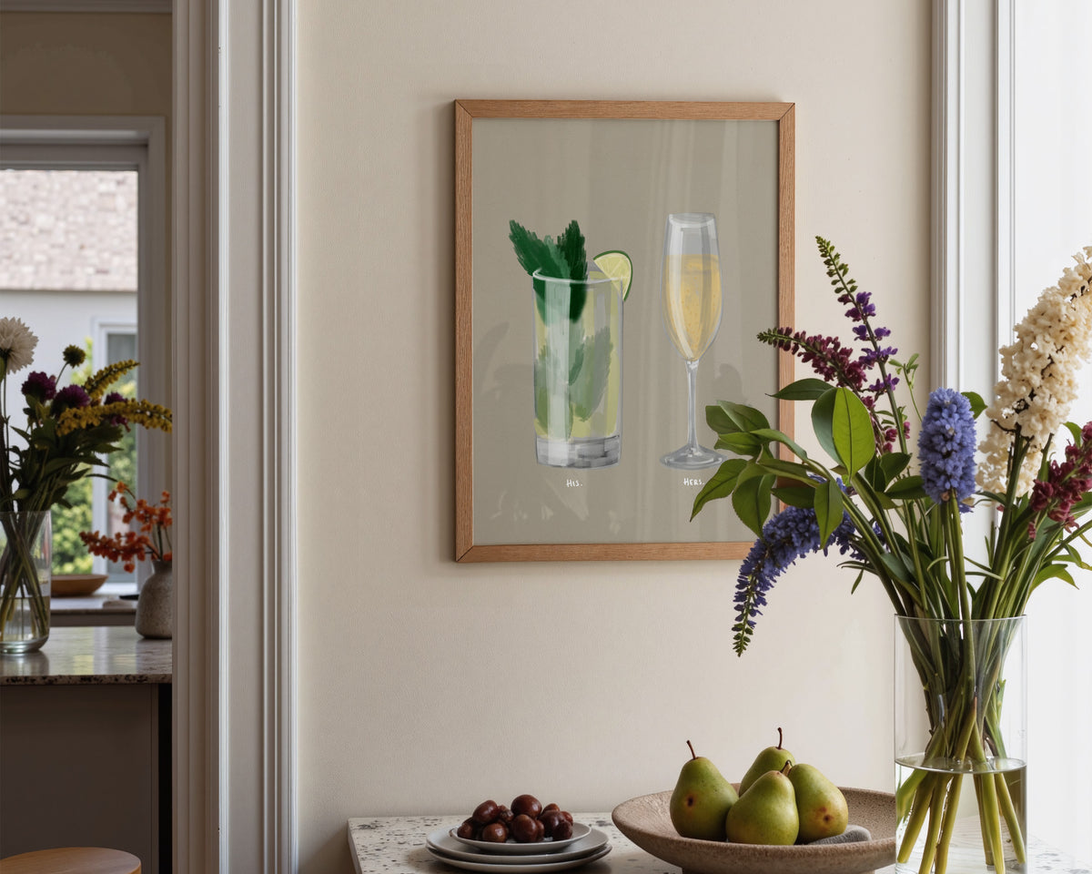 Mojito & Prosecco Couples Drink Print