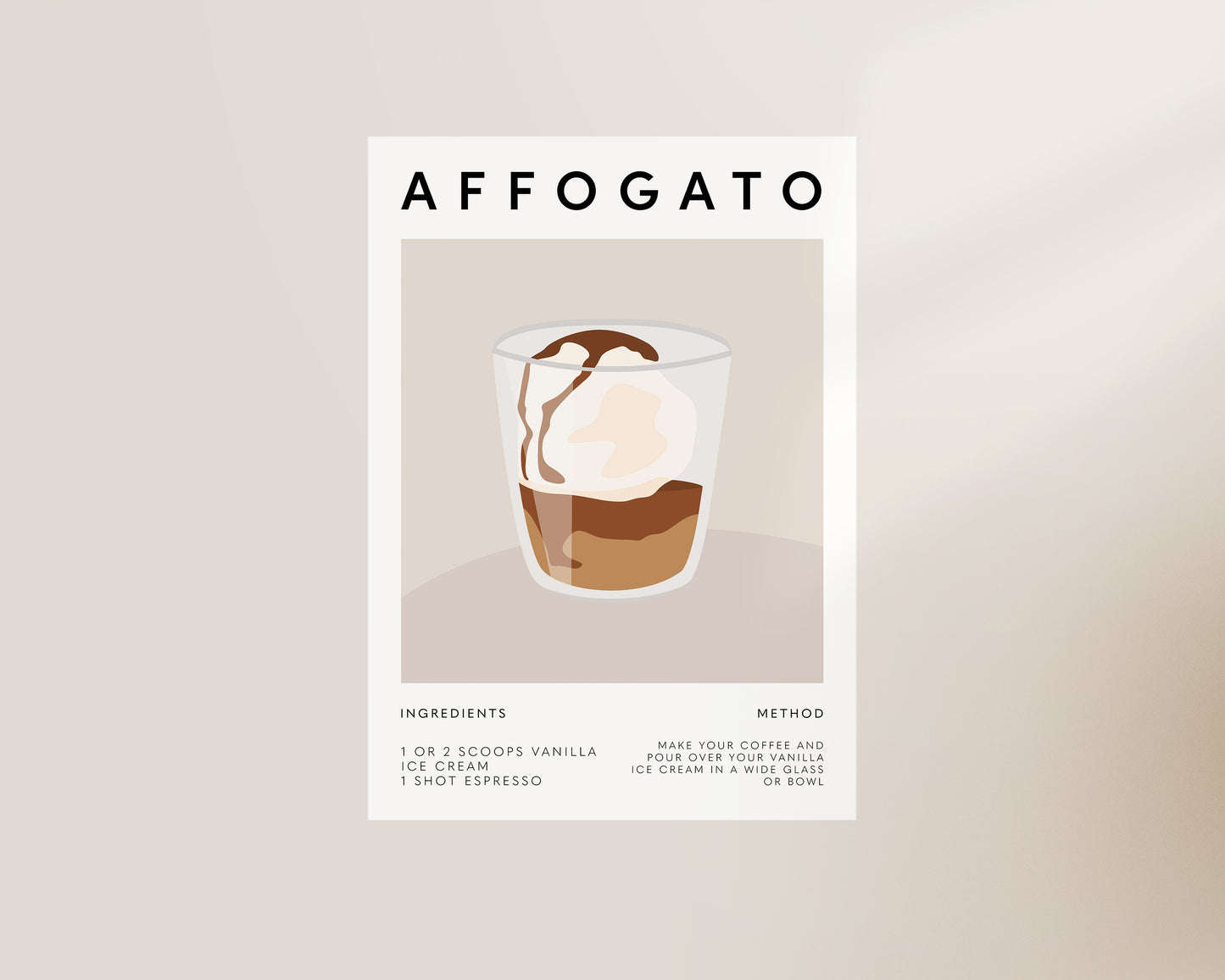 Affogato Recipe Coffee Poster