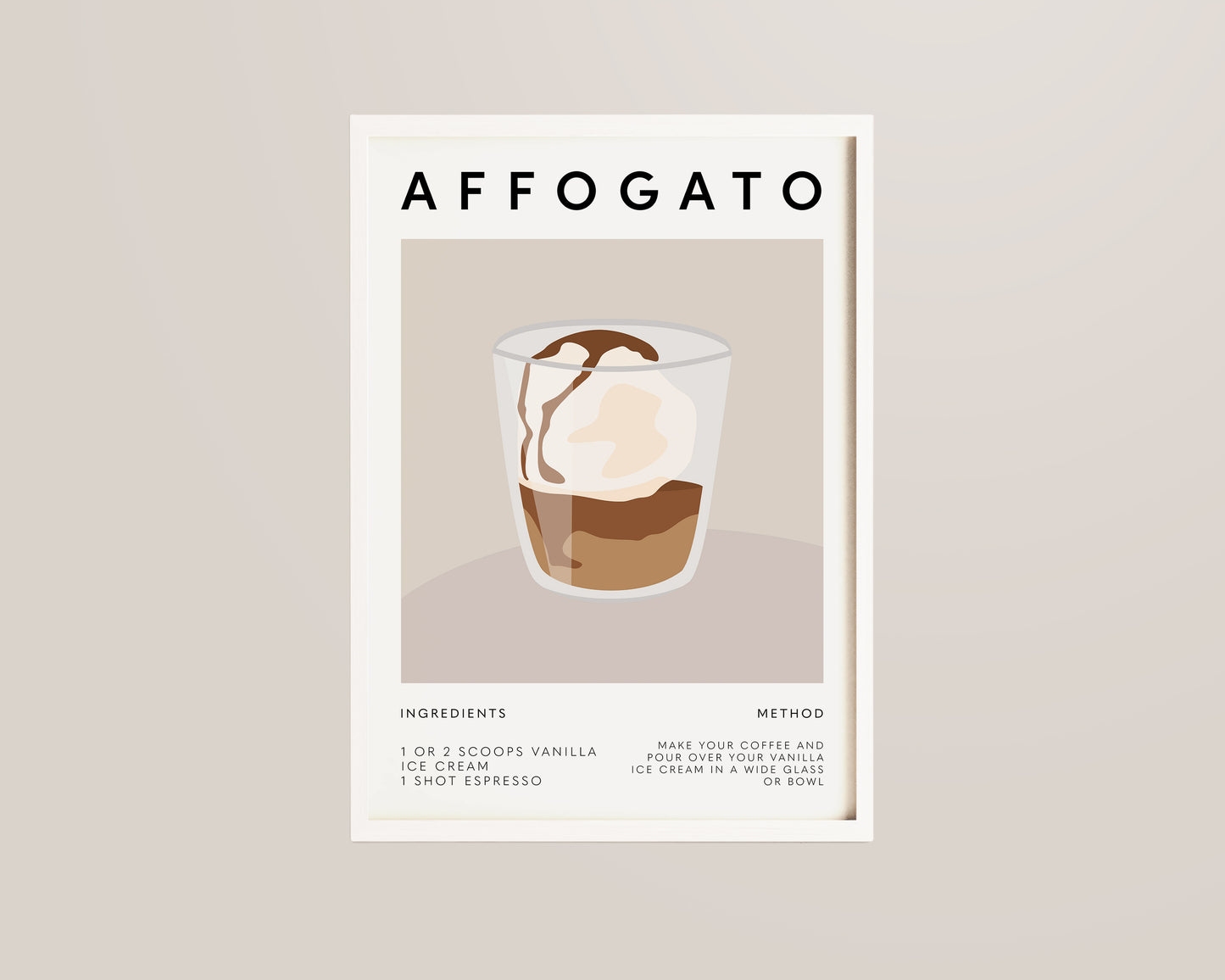 Affogato Recipe Coffee Poster