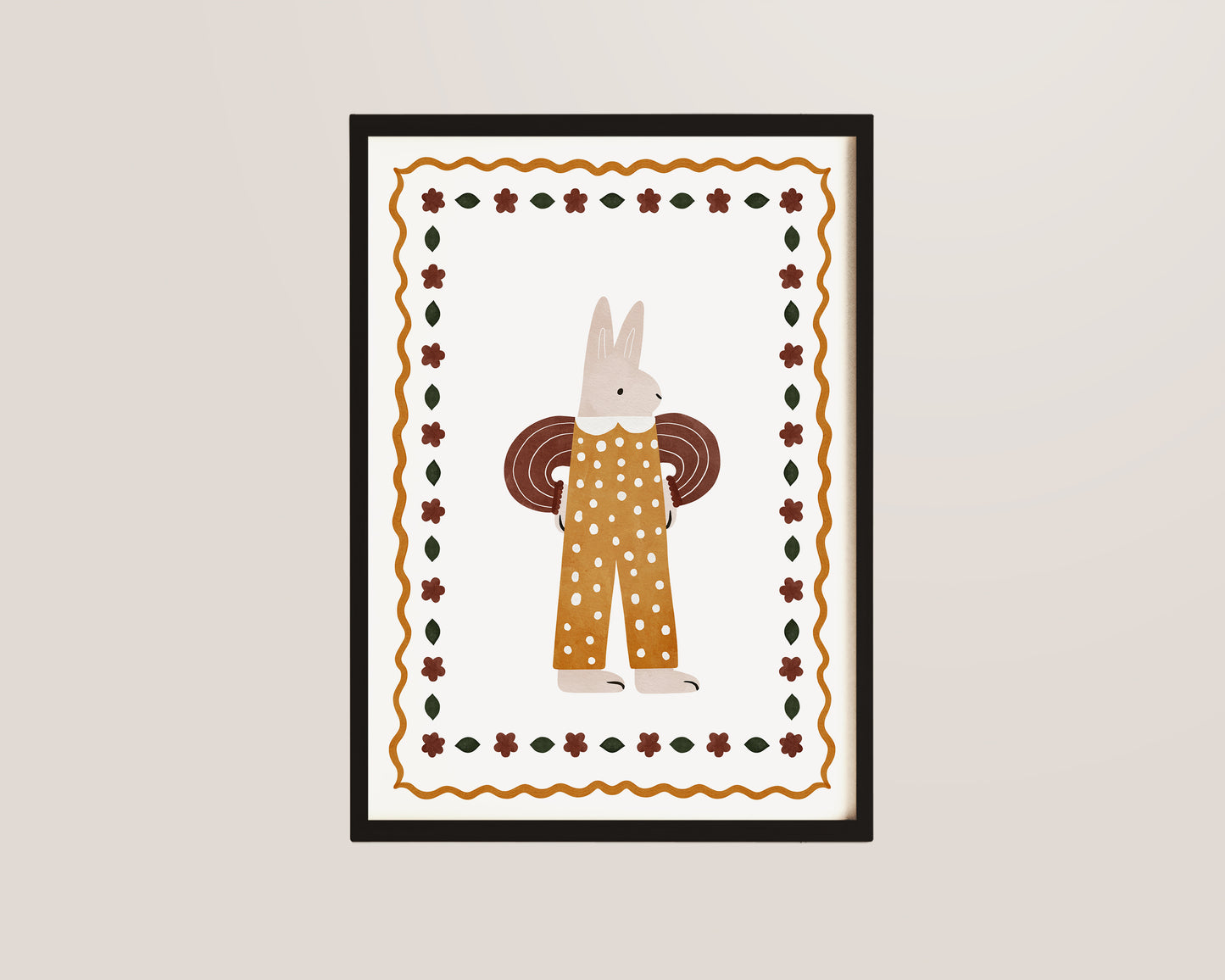 Polka Dot Bunny Art Print