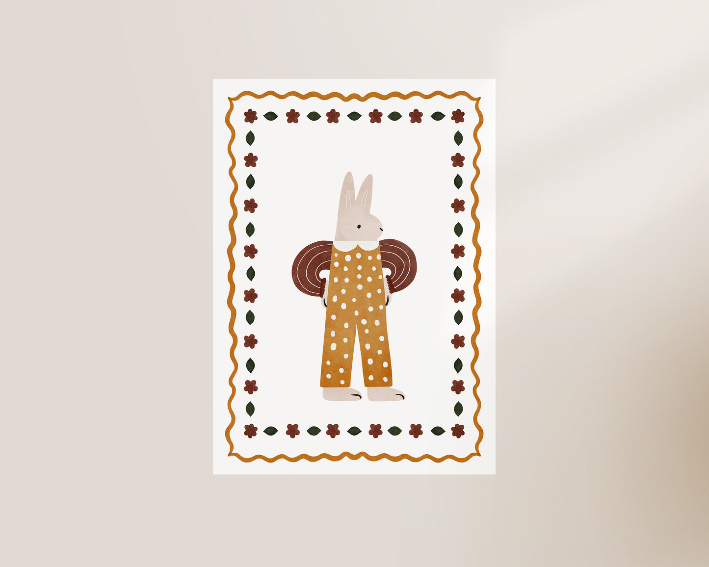 Polka Dot Bunny Art Print