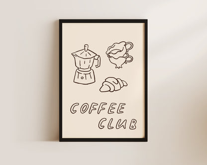 Coffee Club Dainty Wall Art Print