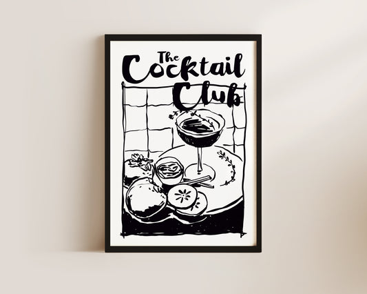 The Cocktail Club In Black Print