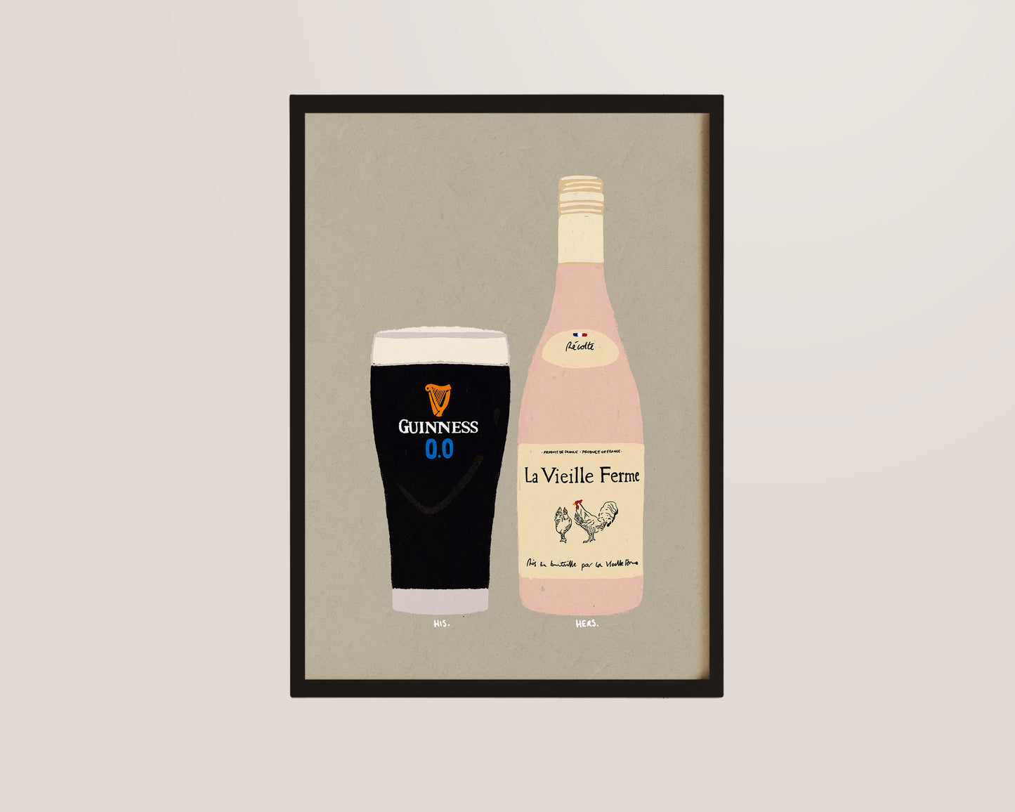Guinness Zero & Chicken Wine Print