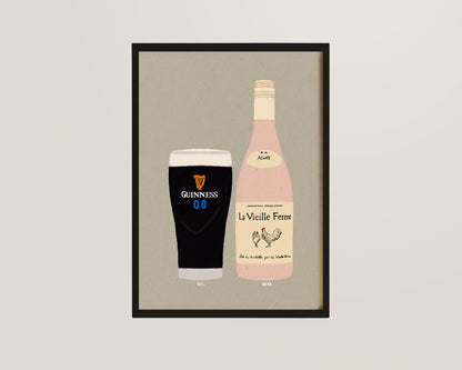 Guinness Zero & Chicken Wine Print